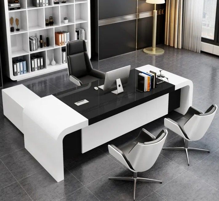 Moderno L Shape Chefe Mesa High Tech Escritório Computador Escritório Executivo Escritório Estação de Trabalho Design simples