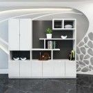 Escritório Moderno Livrarias Casa Branca Simples Sala de estar de luxo Estante de escritório Moderno Mobiliário de madeira Esquina Cubo Estante de livros